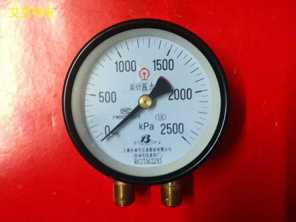 YZS-102双针压力表0-1.6Mpa
